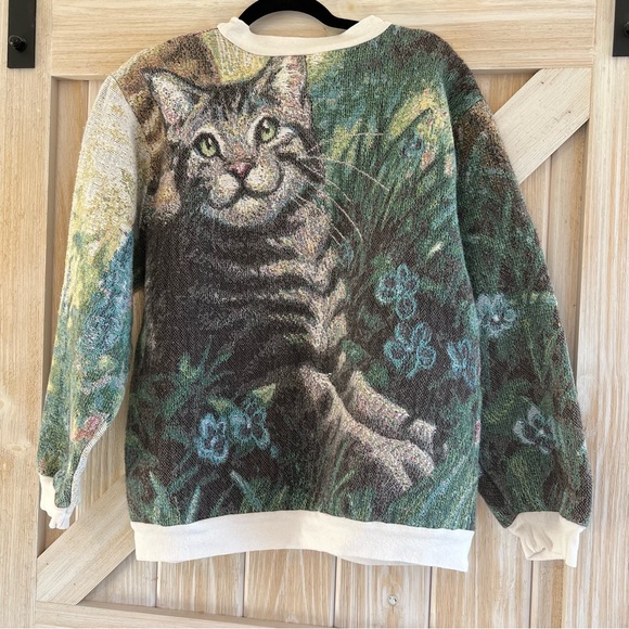 Vintage Crazy Cat Lady Cats Lovers Dream Sweater Cotton Sugar Street Weavers - Picture 6 of 15